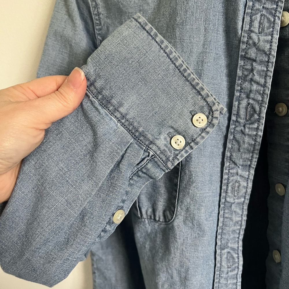 J. Crew Chambray Button-Up Shirt - Blue - Picture 4 of 5